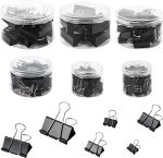 208 PCS Binder Clips Paper Clamps Assorted Sizes, Metal Paper Binder Clip, Black Binding Paperwork Clamp Bulk, School Teachers Office Supplies - Image 8
